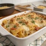 gratin de pâtes maison doré au four