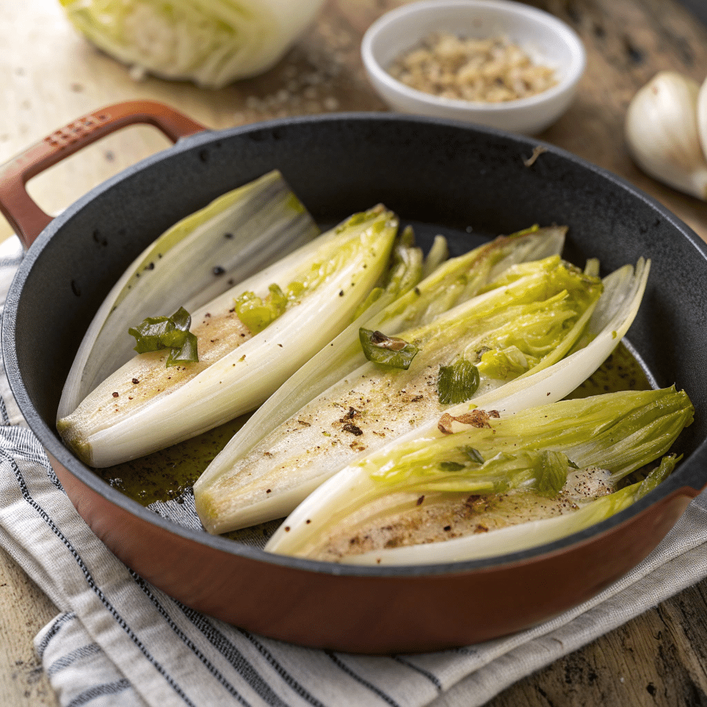 Endives caramélisées à la poêle