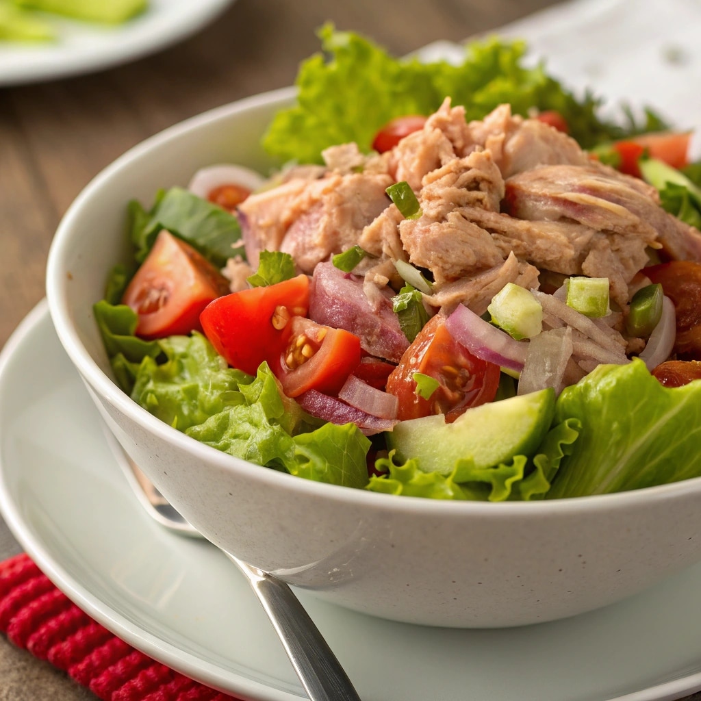 Salade de thon express dans un grand bol coloré
